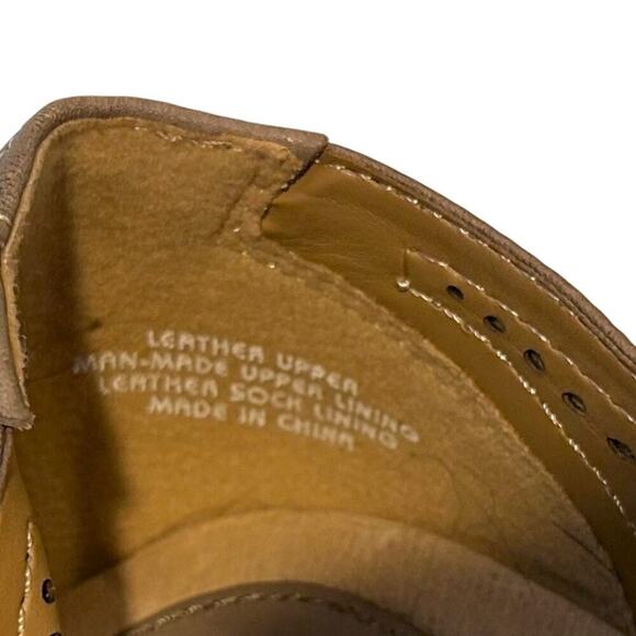 Earth Escape Khaki Preppy Oxford Leather Lace Up 2" Heel Women's 6.5 - Picture 9 of 9